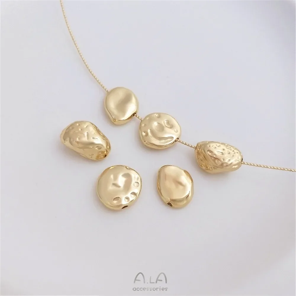 

14K Gold Retaining Color Irregular Shaped Septum Stone Beads Baroque Petal Septum DIY Pearl Jewelry