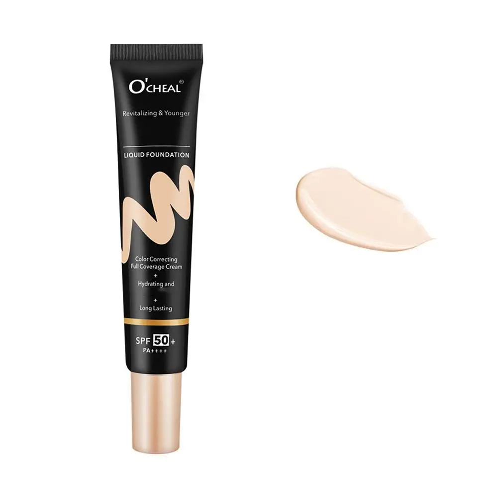 Waterproof Oil Control BB Cream Foundation Lasting Brightening Face Skin Cover Circles Moisturizing Dark Primer Makeup Conc C3D3