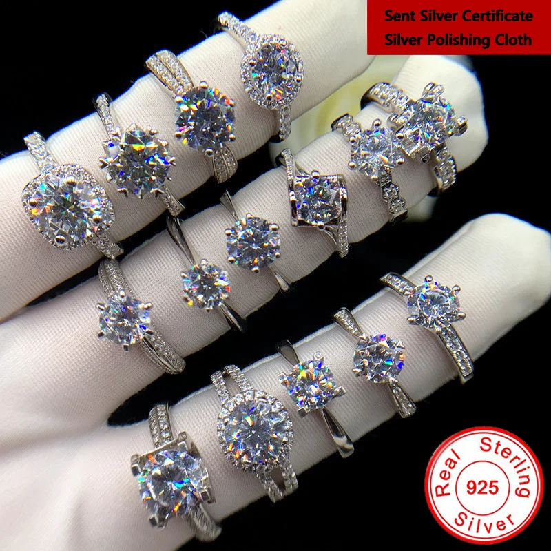 Luxury 925 Sterling Silver Wedding Band Eternity Rings For Women Best Gift For Ladies Love Wholesale Lots Bulk Jewelry