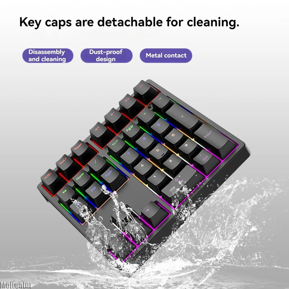 K33 33 Key Wired Mechanical Numeric Keypad Color Backlight Number Pad Ideal for Laptop Financial Accounting Business Office Work