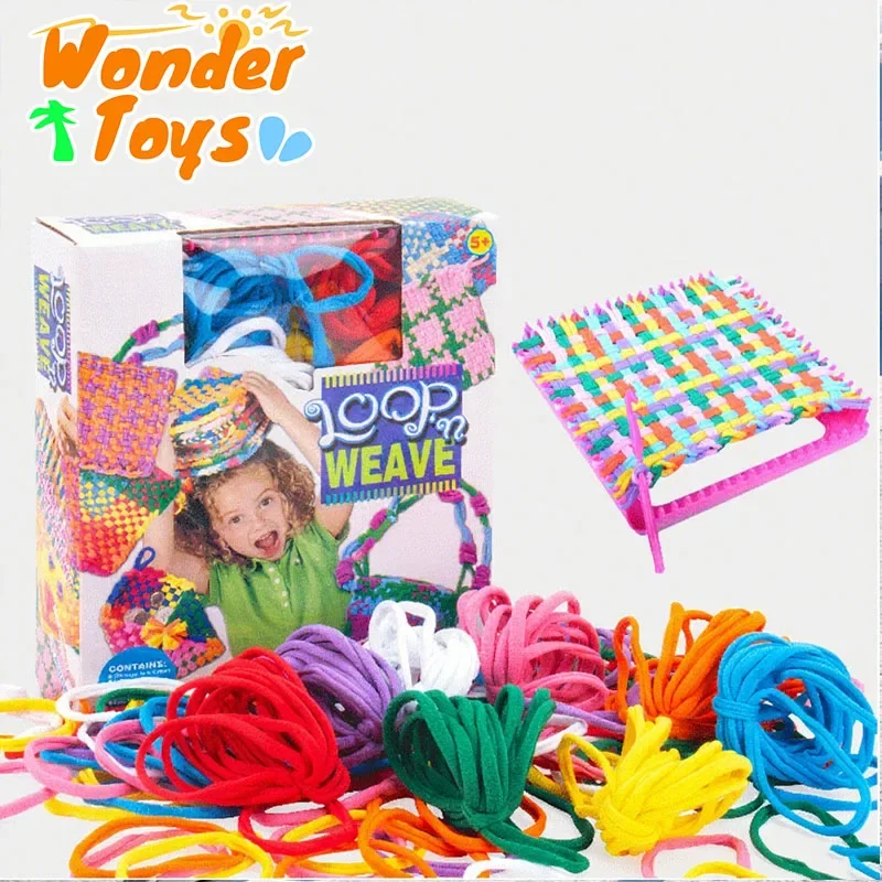 Artesanato das crianças brinquedo diy brinquedos artesanais tricô tecelagem tear conjunto corda gancho agulha acessórios crochê corda fabricante ferramenta menina