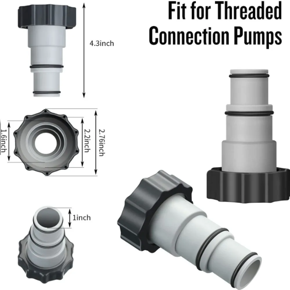 

2pcs Pool Hose Adapter with Collar for Threaded Connection to Plunger Valve Drain Compatible with Pumps