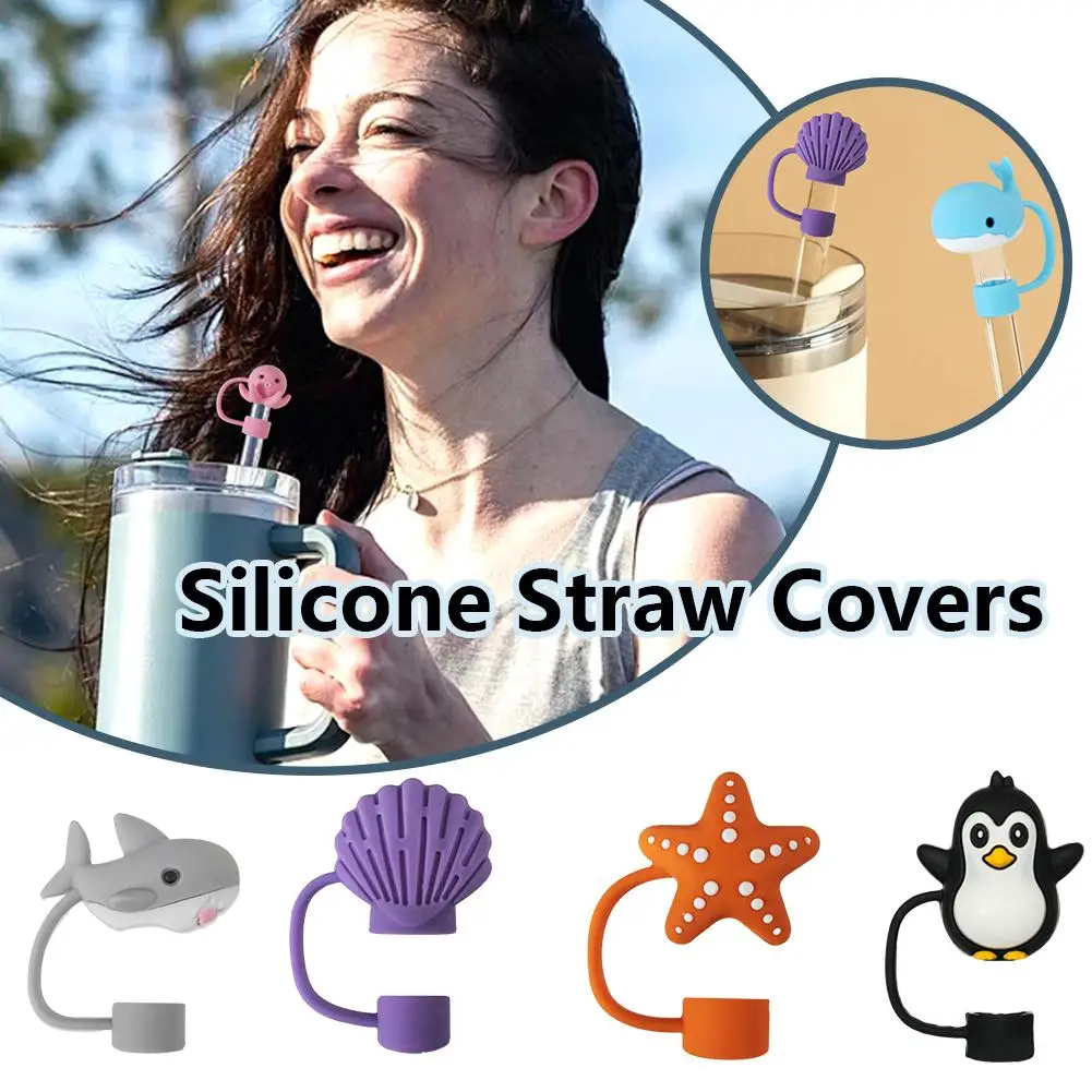 1PC Silicone Straw Covers Compatible For Stanley Cups - Dust-Proof Straw Caps For 30oz 40 Oz Tumblers And Water Bottles X4M7