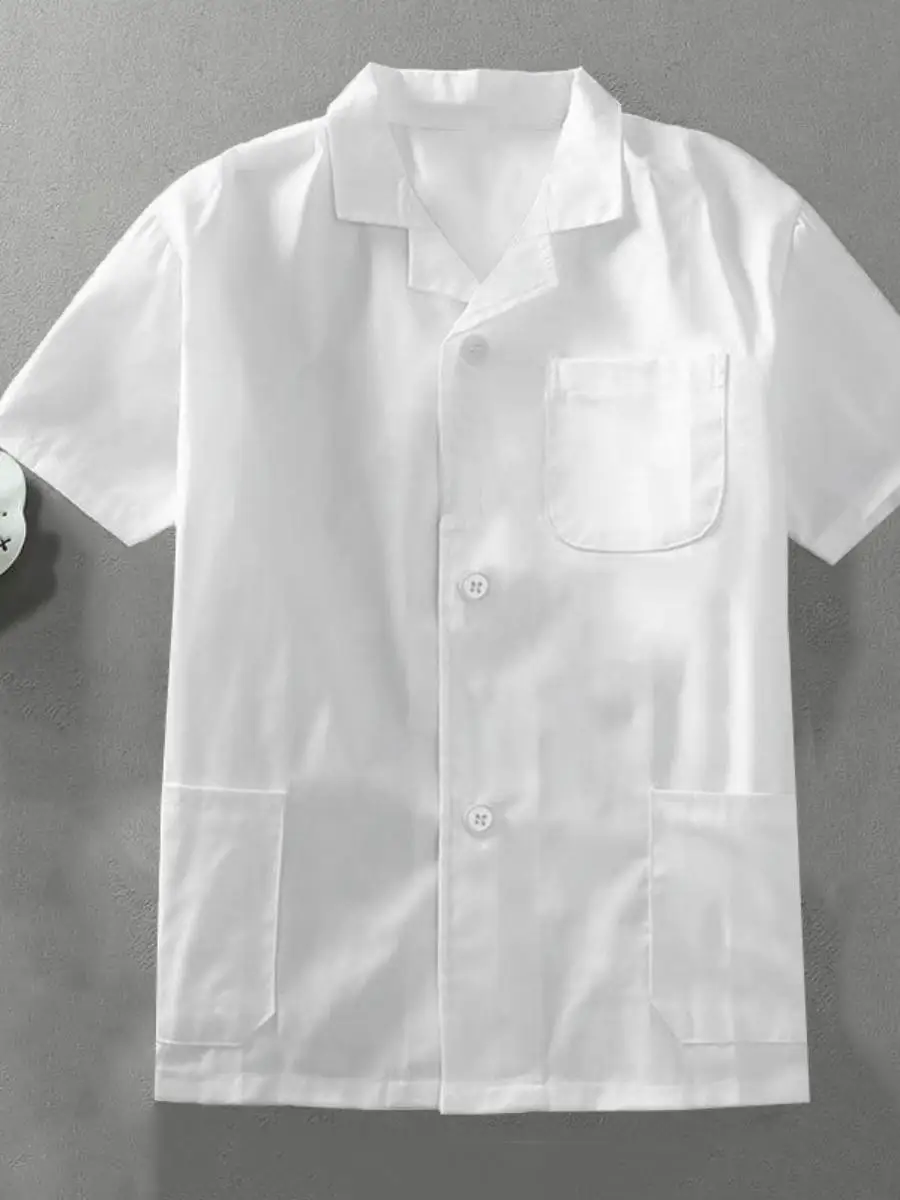 

Летняя рабочая футболка Summer Chef, чисто белая, тонкая, большого размера, с воротником, для пекарни, кухни, кафетерия, ресторана