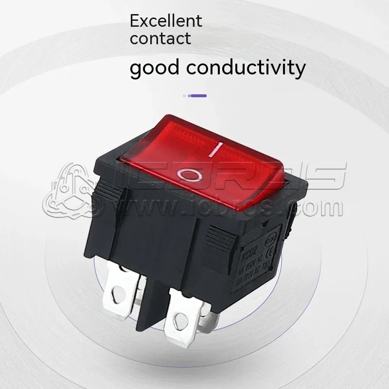 KCD2 KCD5 Rocker Switch 4 Pin 6Pin 2 Position 3 Position 6A/12A 250VAC ON-OFF ON-OFF-ON Copper Foot 21x24mm 21*24mm