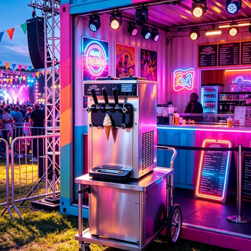 Table Top Soft Serve Producing Equipment Anti‑Drip Nozzle Design Compact Body For Small Milk Tea Retail Store Project