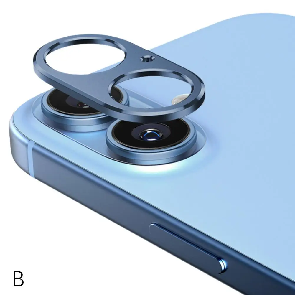 For IPhone 16/16 Plus Metal Lens Protection Sticker Mobile Phone Camera Anti Drop Aluminum Alloy Metal Protective Sticker