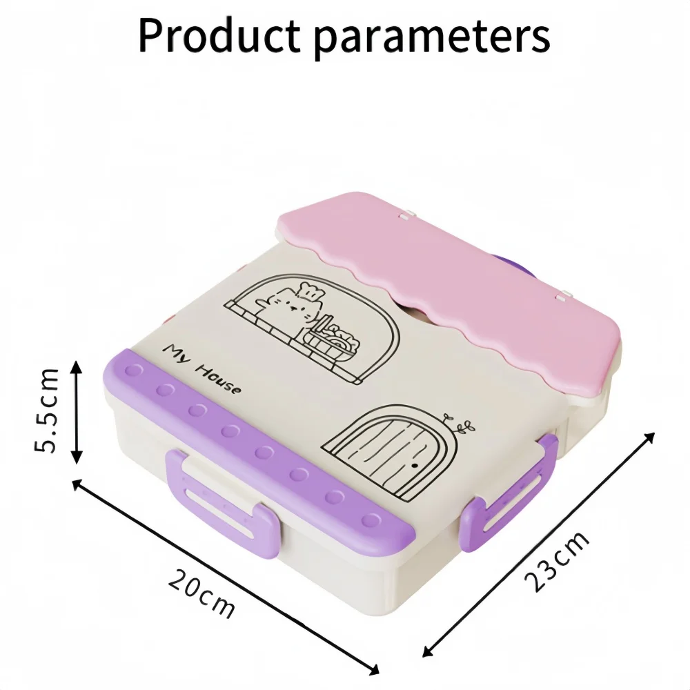 1 PC Portable Plastic Lunch Box,Bento Box, Children/Students Cartoon Lunch Box, Microwave Oven Lunch Box, Fresh-keeping Box - view 5