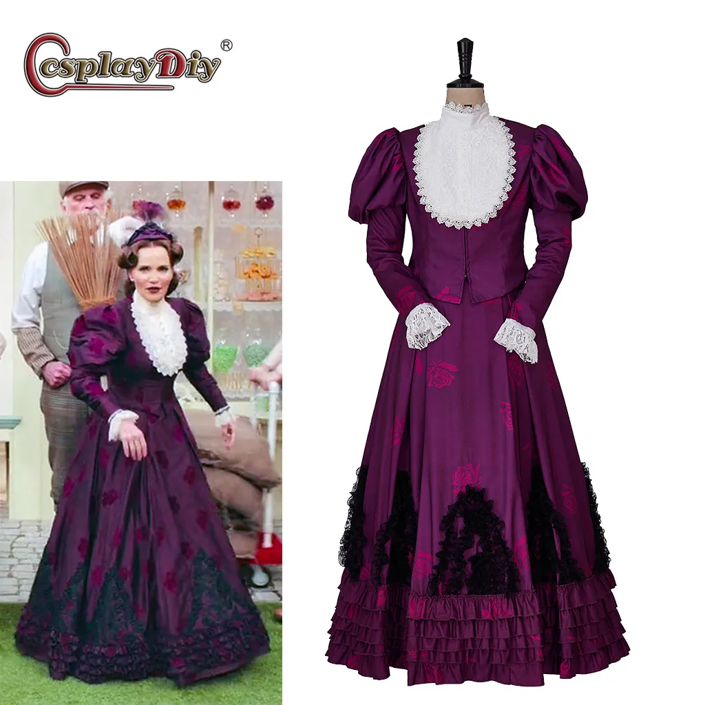 

Cosplaydiy Musical Schmigadoon Mildred Layton Costume Ball Gown Moral Arbitar Mildred Layton Costume Victorian Gothic Dresses