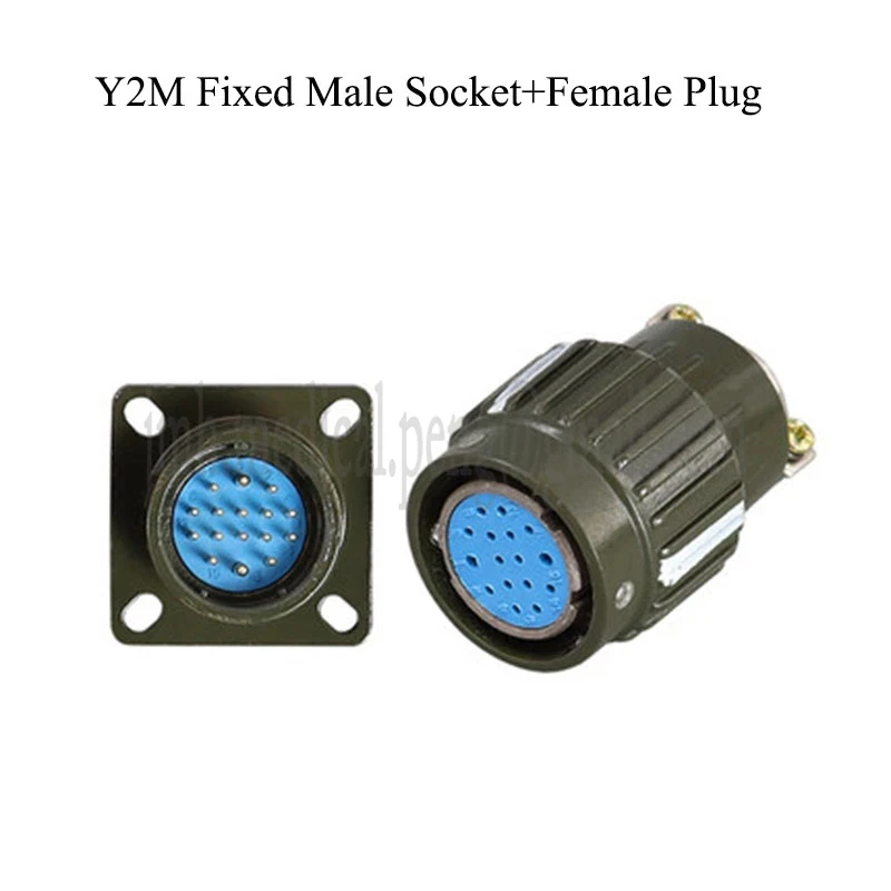 Y28M Series Fast Buckle Aviation Cable Industry Connector Plug Socket Male Female 4 7 8 10 12 14 19 24 32 37 Pin Army Green