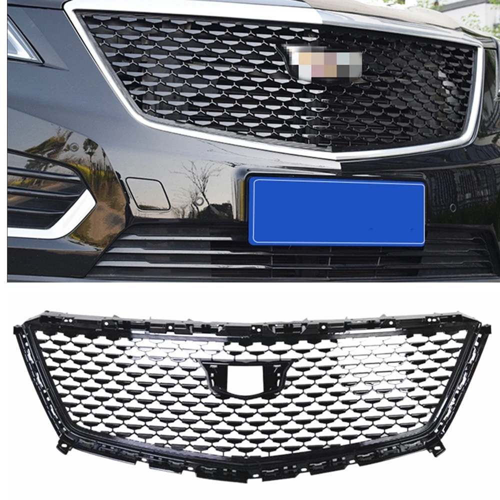 For Cadillac XT5 2016 2017 2018 2019 2020 2021 2022 2023 Front Grille Racing Grill Black/Silver Car Upper Bumper Hood Mesh Grid