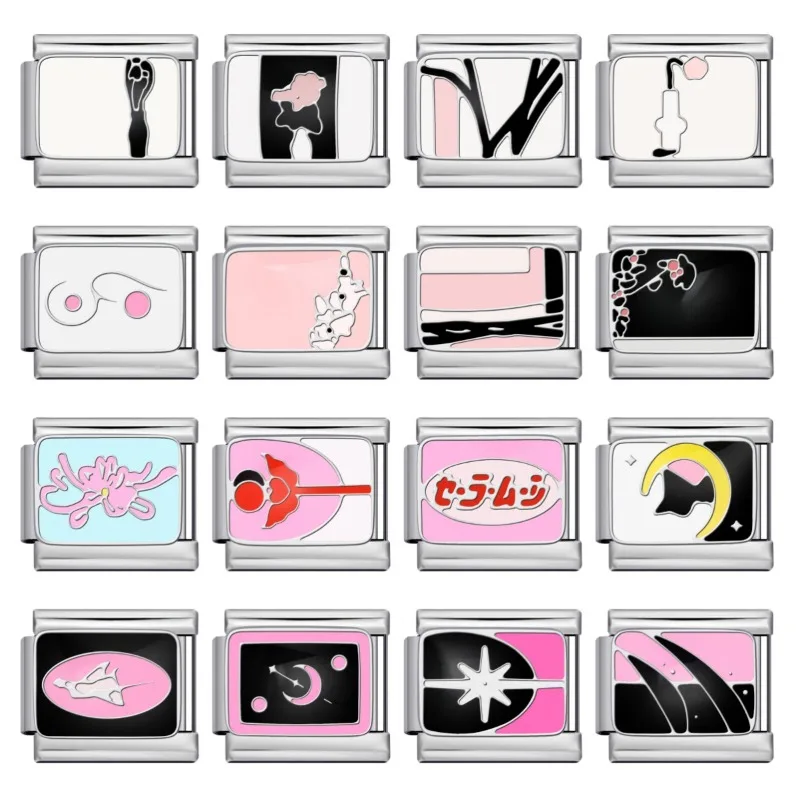 Лидер-продаж-креативный-изысканный-узор-эластичная-итальянская-подвесная-цепочка-подходит-для-модульного-браслета-«сделай-сам»-9-мм-ювелирные-изделия-из-нержавеющей-стали