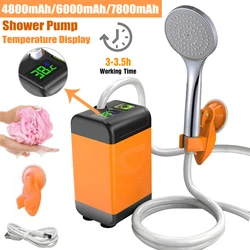 Outdoor Electric Shower Portable Shower Pump USB Rechargeable Waterproof Sprinkler Shower Head for Camping Travel Pet Watering