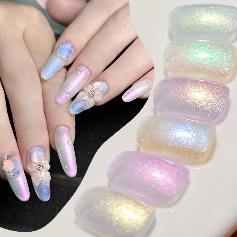 Aurora Glitter Gel Nagellack Nail Art Vernis Pearl Effect Semi Permanent UV LED Long Last Gel Maniküre DIY Nagelzubehör