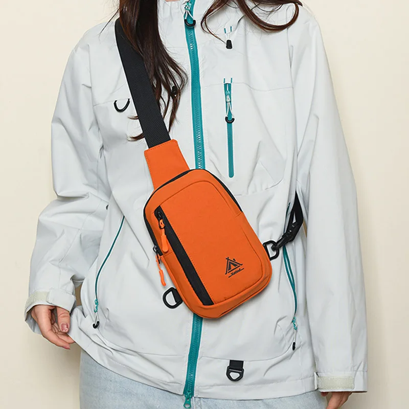 Marken-Brusttasche für Herren und Damen, modische Umhängetasche, wasserdichtes Nylon für Outdoor-Aktivitäten, Laufen, Radfahren, Reisen, Handytasche – Detail 7