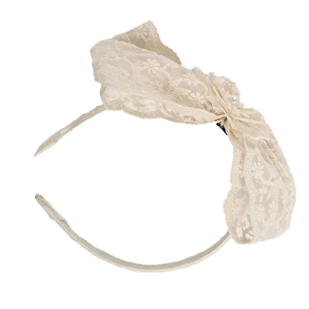 

Lovely Bowknot Headband for Kids Soft Cloth Hair Hoop Princess Hair Decor Lace Bowknot Headdress Party Cosplay Birthday