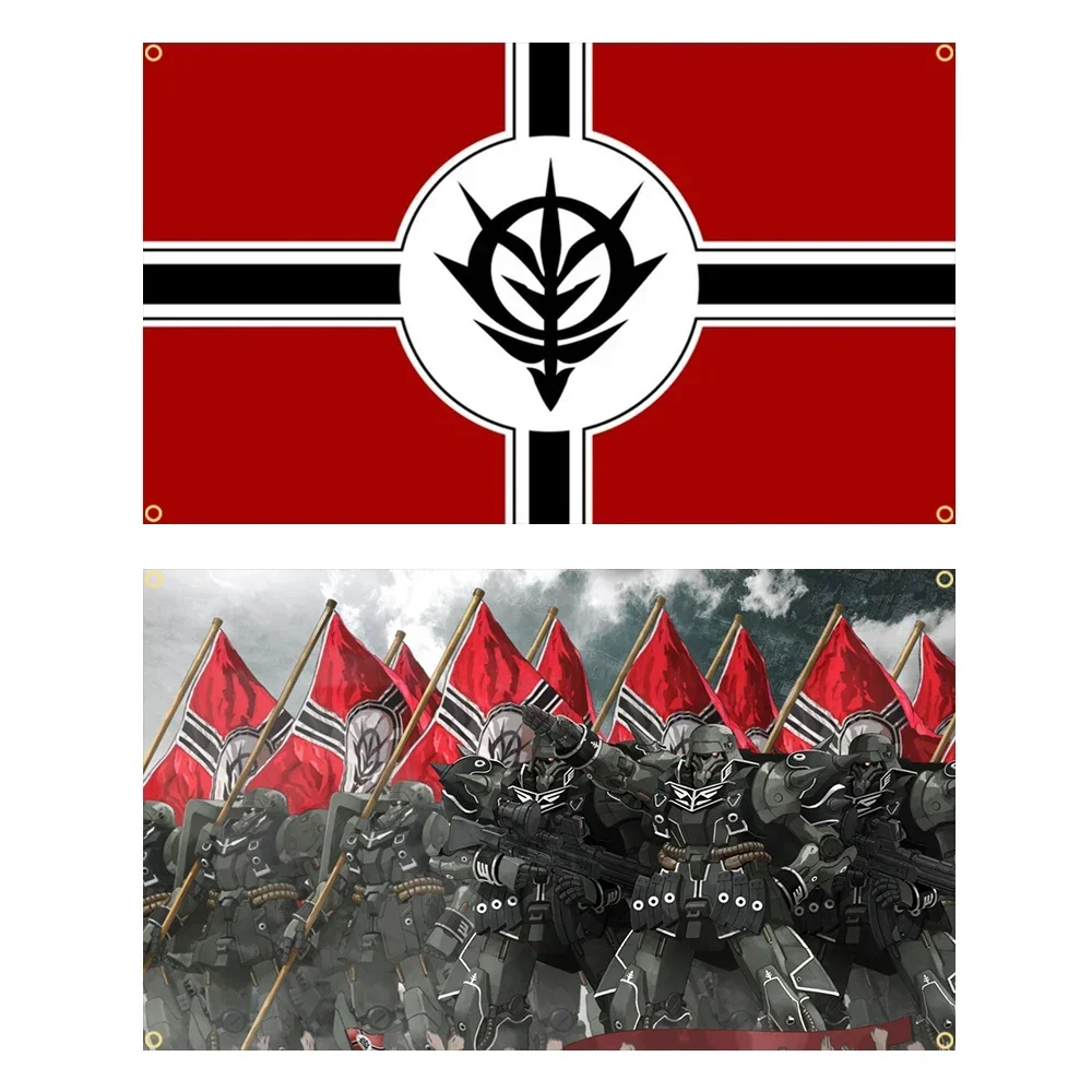 90x150cm up terno móvel gundam zeon 3x5 pés bandeira barbeiro bandeira personalizada para pendurar decoração ao ar livre bandeiras de garagem para quartos tapeçaria