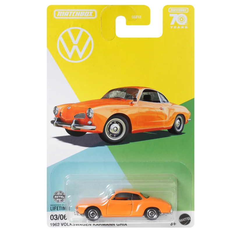 Original Matchbox Car 70 Years Volkswagen Carro Diecast 1/64 Carmann Ghia Golf Beetle Kids Toys for Boys Children Birthday Gift