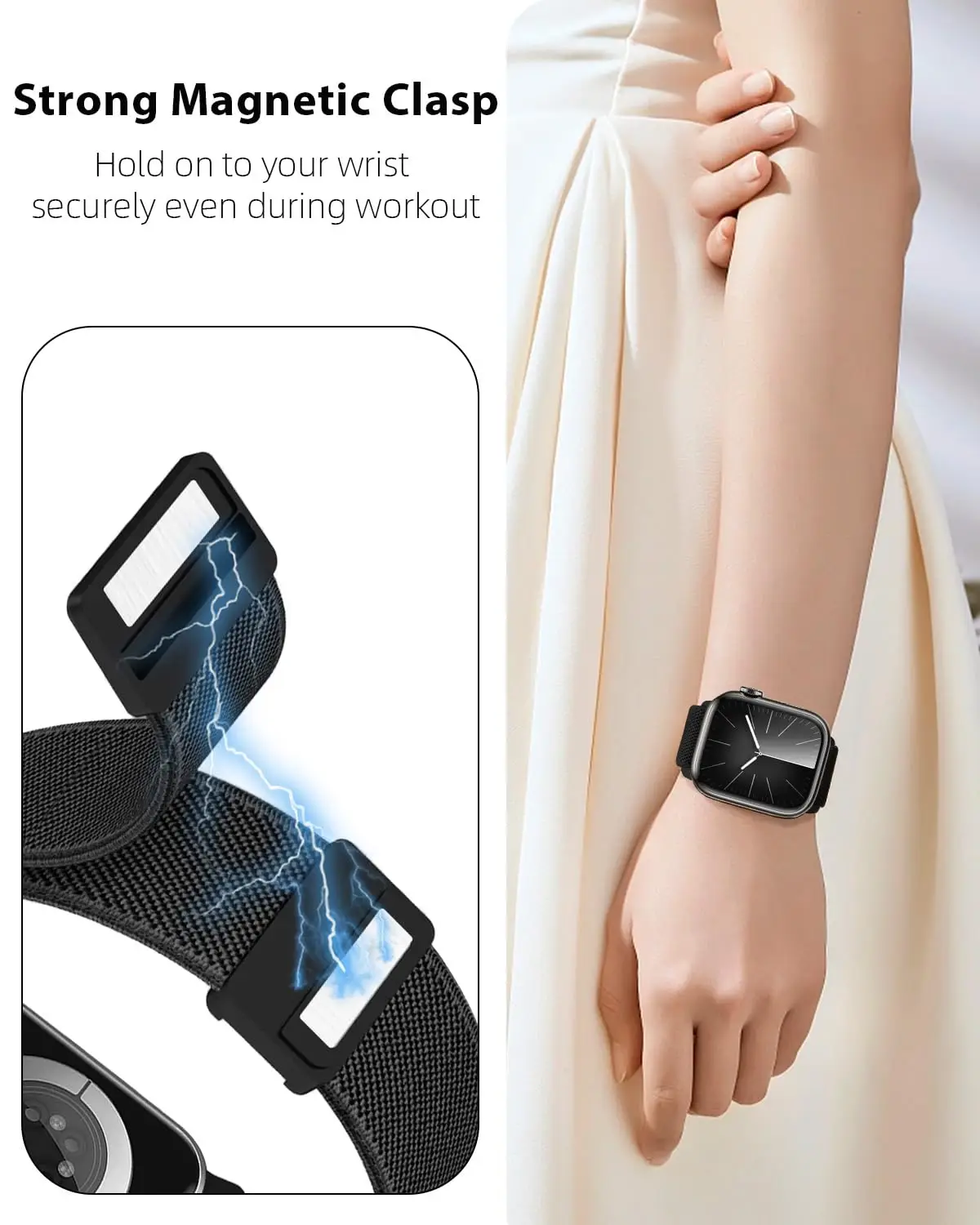 Nylon Strap for Apple Watch Band 7 8 9 45mm 41mm Adjustable Elastic Breathable Bracelet iWatch Ultra 49mm 6 SE 5 44mm 40mm 42mm