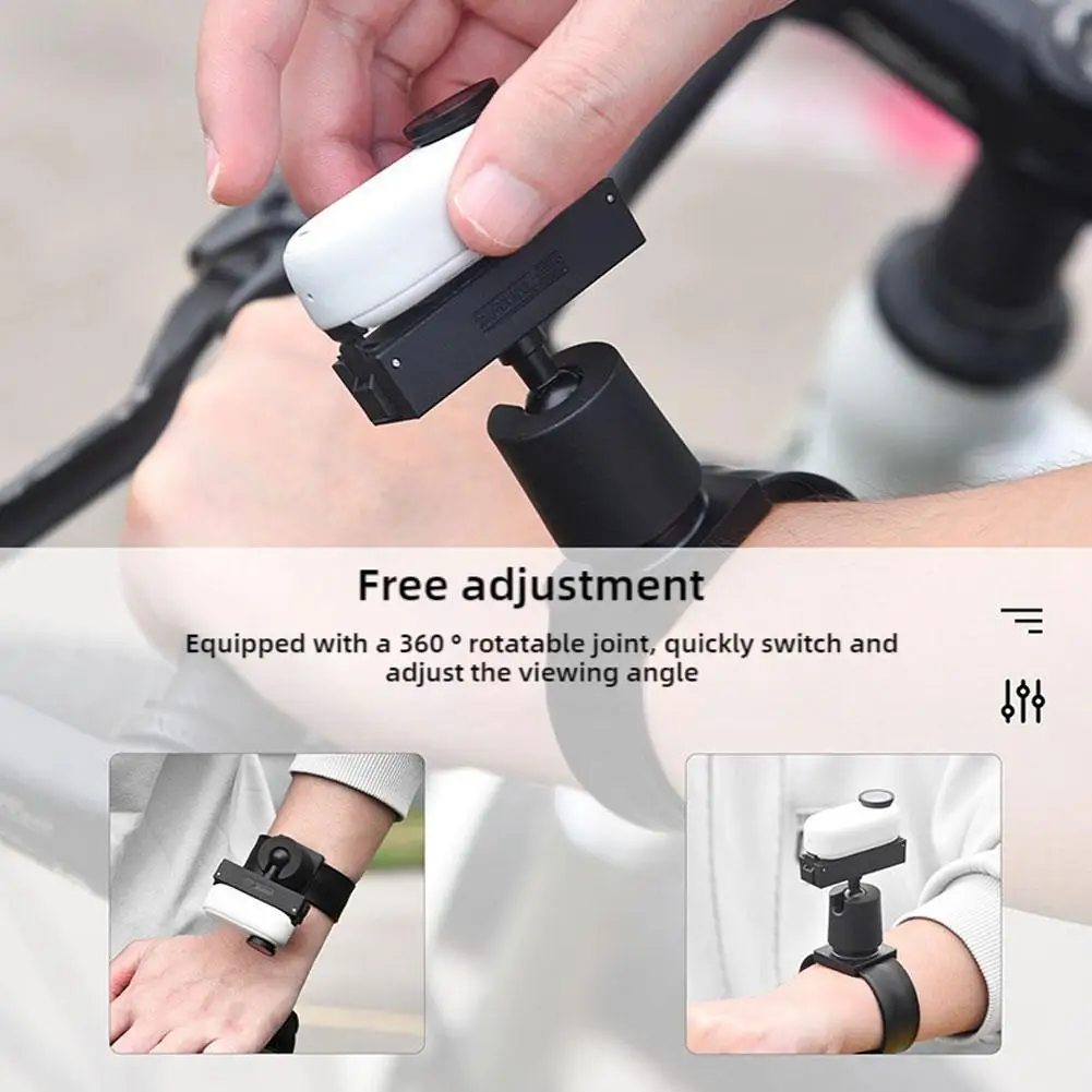 For Insta Go3/Go3s Wrist Bracket 360° Rotating Joint Armlet Wrist Band Hand Strap Mount Camera Accessories Black