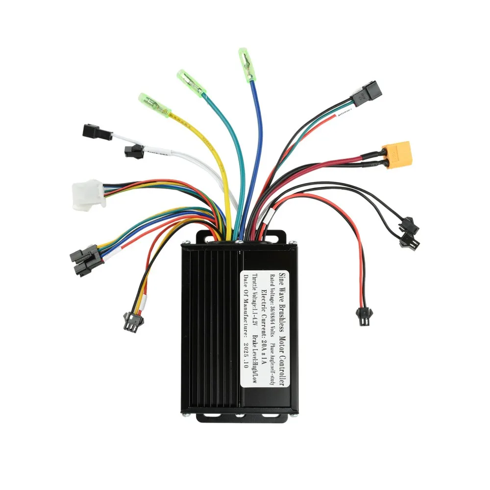 DC36V/48V/64V 750W-1500W Brushless Motor Controller Electric Bike Black Aluminum Alloy Sine Wave DC Electric Motor Controller