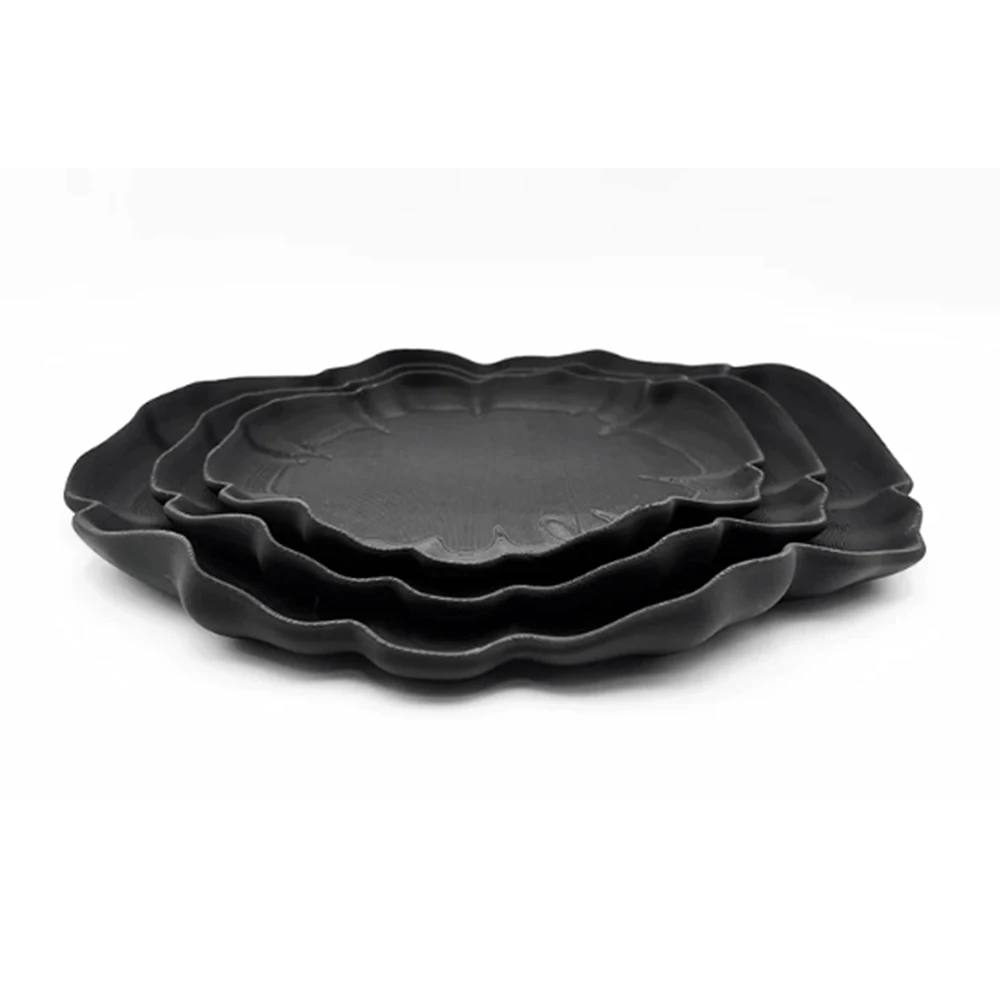 Waterproof Resin Drip Tray for Plants - Stackable Matte Black Saucer (S/M/L)