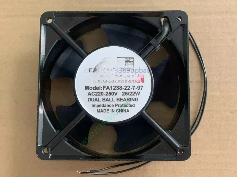 1 pcsFor  COOLTRON Fan FA1238B22T7-97 AC 220V-250V 25/22W 12038 12CM 2 Wire