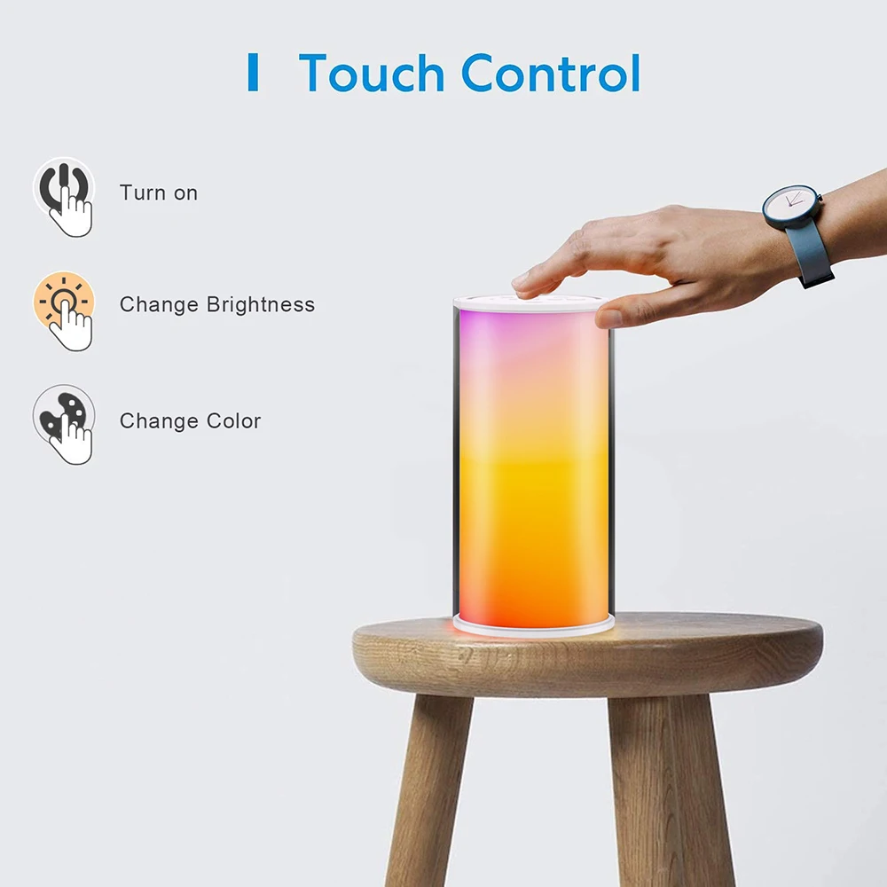 Tuya Smart WiFi Table Lamp RGBW Dimmable 12LED Light Touch Control Bedside Night Light Smart Life Control Via Alexa Google Home