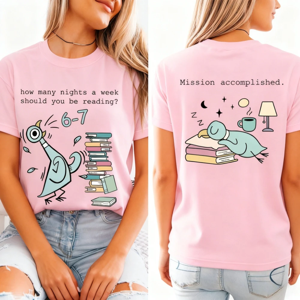 كم ليال في الأسبوع يجب أن تكون قراءة 6-7 البلوز رياض الأطفال المعلم هدية قميص التصميم الإبداعي المرأة تي شيرت غير رسمي