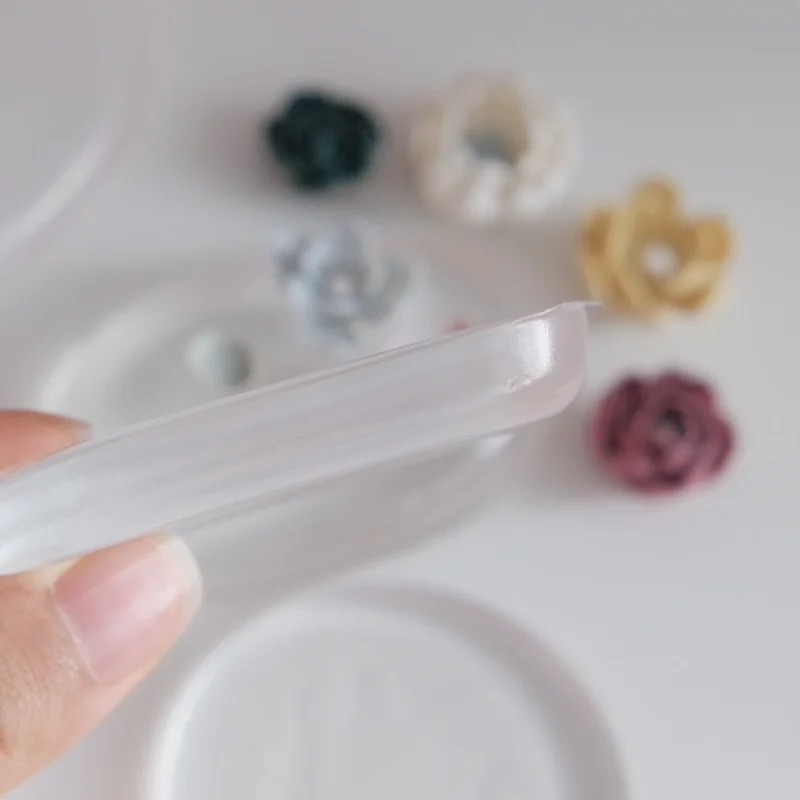Mini almofada de silicone transparente cerâmica macia argila de polímero pétalas flor artesanal diy fazendo ins brincos ferramentas auxiliares