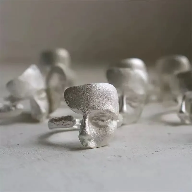 925 Sterling Silver Sanding Face Adjustable Rings For Women Ladies Elegant Luxury Quality Jewelry Accessories Jewellery