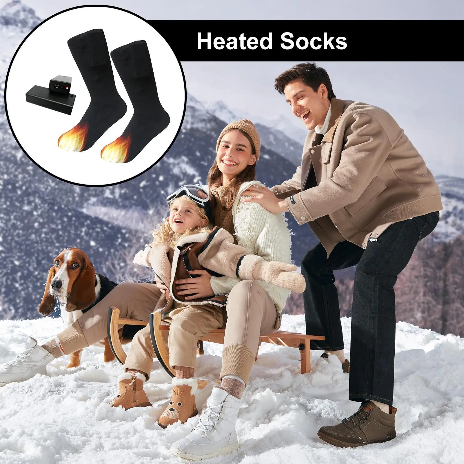 جوارب جديدة ساخنة مريحة وقابلة للغسل، حتى تسخين للرياضات الشتوية والتزلج على الجليد والسفر المنزلي في الهواء الطلق #5