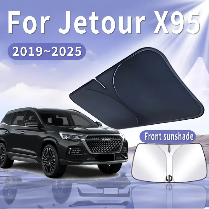 Car Sun Visor For Jetour X95 2019~2025 2021 2023 2024 Front Windshield Sunshade Heat Insulation Summer Cooling Auto Accessories