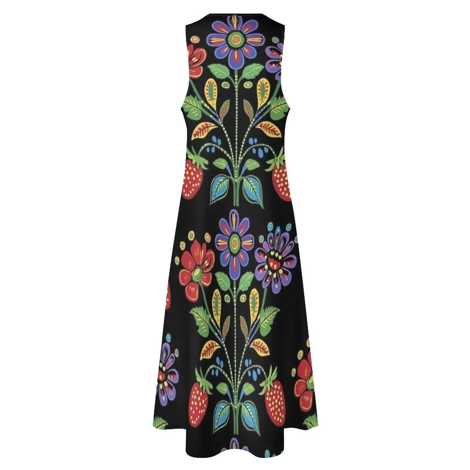 Anishinaabe الأزهار مع زهور Ojibwa فستان طويل فستان صيفي نسائي 2025 فستان حفلة سهرة أنيق فاخر المشاهير #4