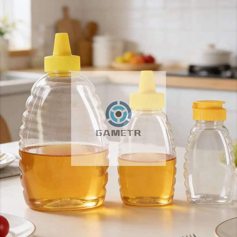 180/320/720ML Transparent Reusable Plastic Honey Bottle Squeeze Oil Bottle Container Holder Lid For Storing Dispensing Honey Jar