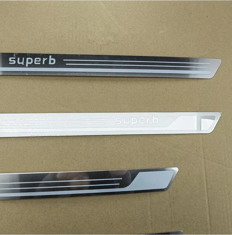 car assecories For Skoda Superb 2016 2017 2018 Door Sill Pedal Scuff Plate Stainless Steel Guard Protector Car Styling Sticker