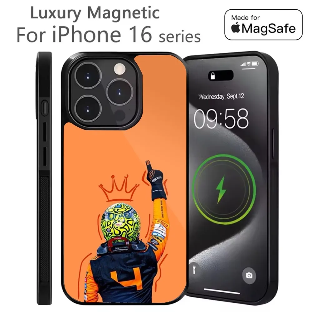 

F1 4 L-Lando N-Norris Phone Case For iPhone 16,15,14,13,12,11,Plus,Pro,Max Mini Magsafe Magnetic Wireless Charging