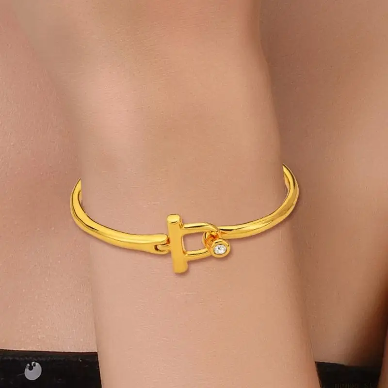 31BF Adjustable Alloy Bracelet Spring Loaded Closure Designs Comfortable Daily Wear Unisex Fashion Accessory