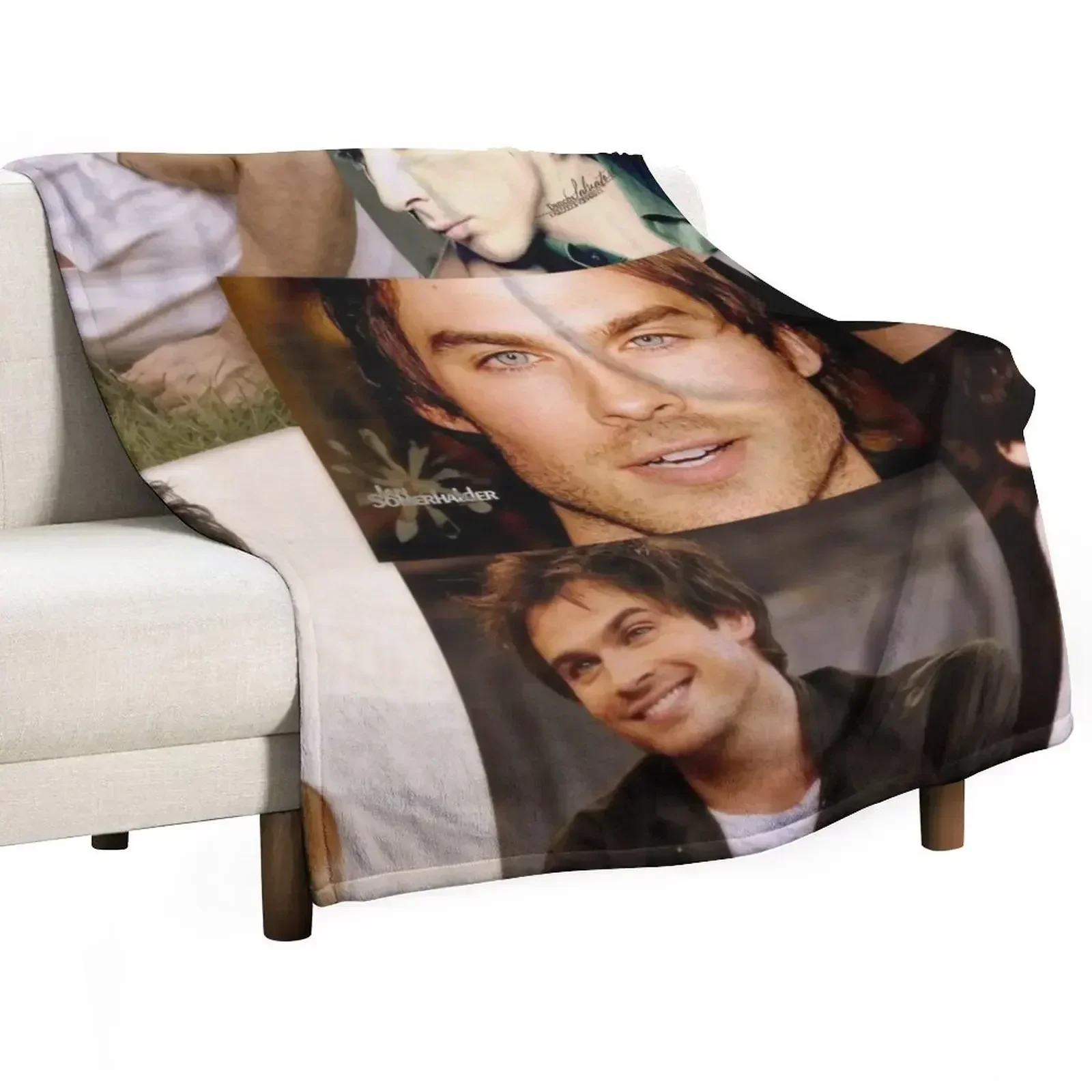 Ian Somerhalder Throw Blanket Plaid halloween Quilt bed plaid Multi-Purpose Blankets For Baby Blankets
