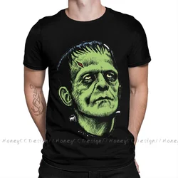 Frankenstein T-Shirt Men Top Quality 100% Cotton Short Vintage Horror Summer Sleeve asual Shirt Loose Tees