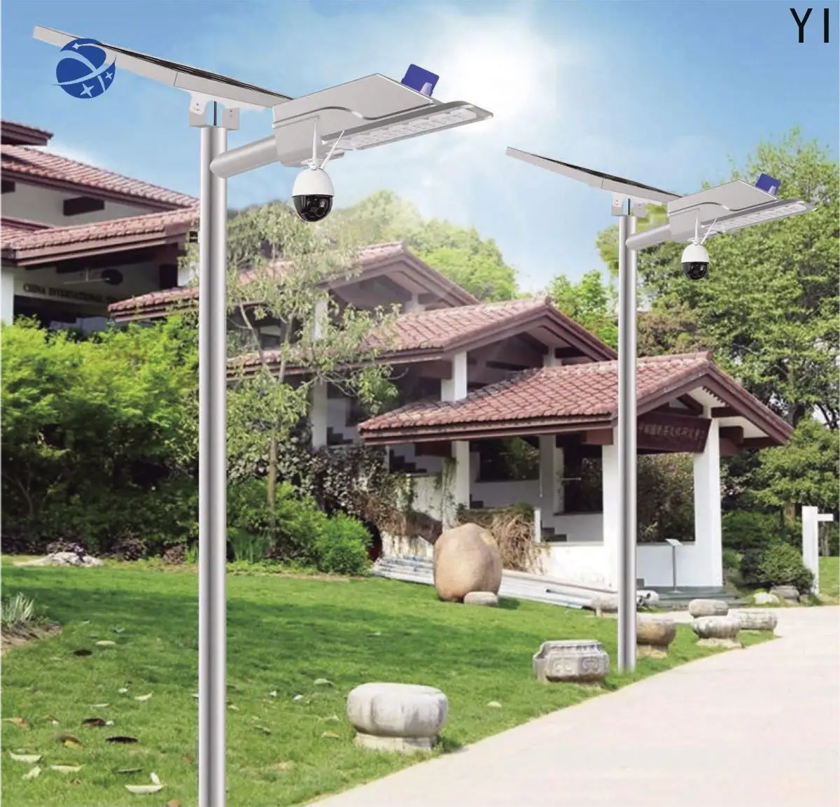 YYHC 4g camera solar with sim card camera solare solar street light with camera outdoor 360 wide visual