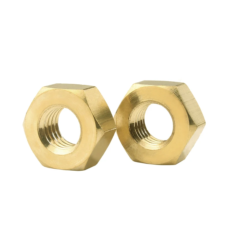 5/ 10 /50/ 100pcs DIN934 Solid Brass Copper Hex Hexagon Nut for M1.4 M1.6 M2 M2.5 M3 M4 M5 M6 M8 M10 M12 M14 -M20 Screw Bolt