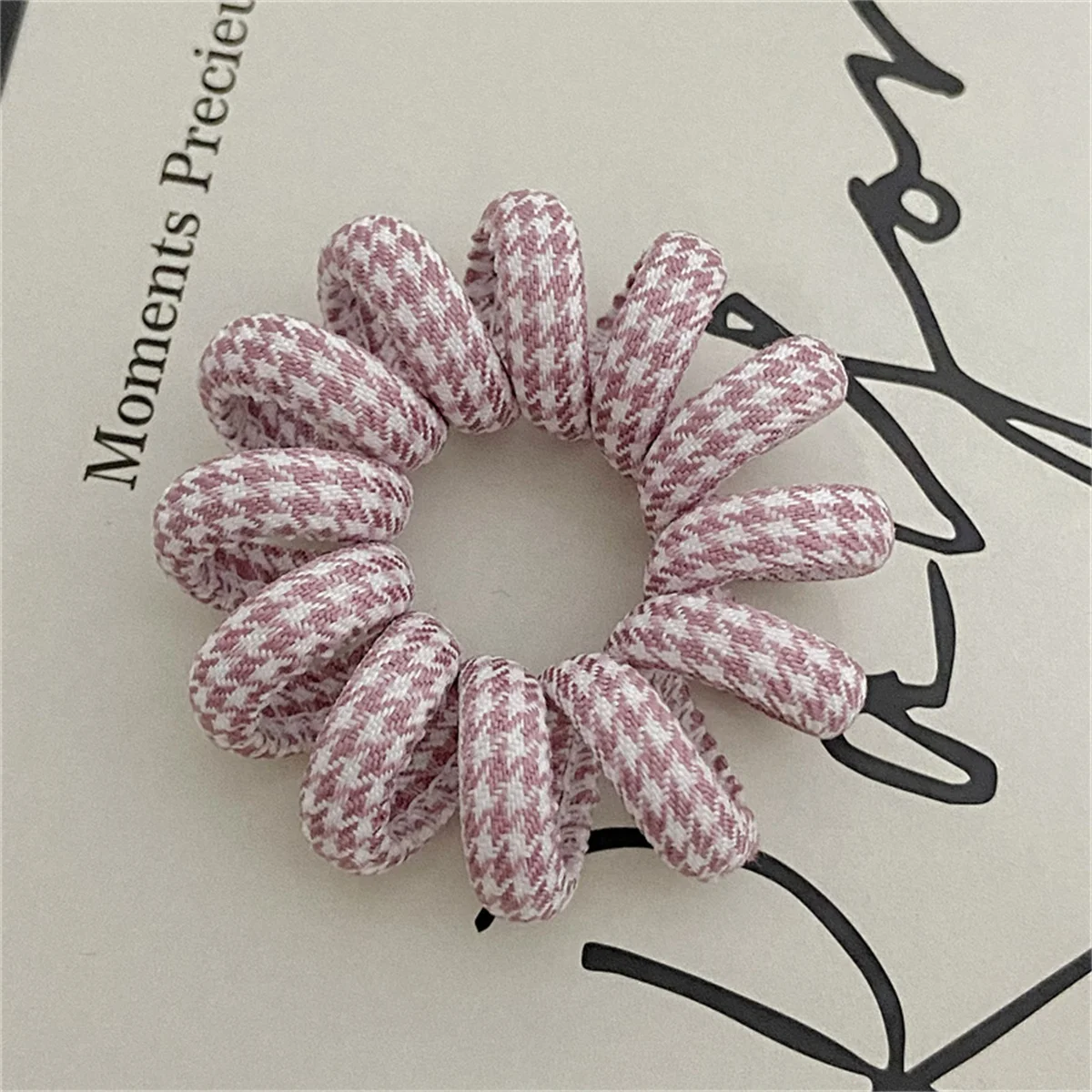 Vintage Plaid Spiral Hair Ties Fabric Telephone Cord Scrunchies Large Size Elastic Hair Band Women Hair Accessories Rubber Bands