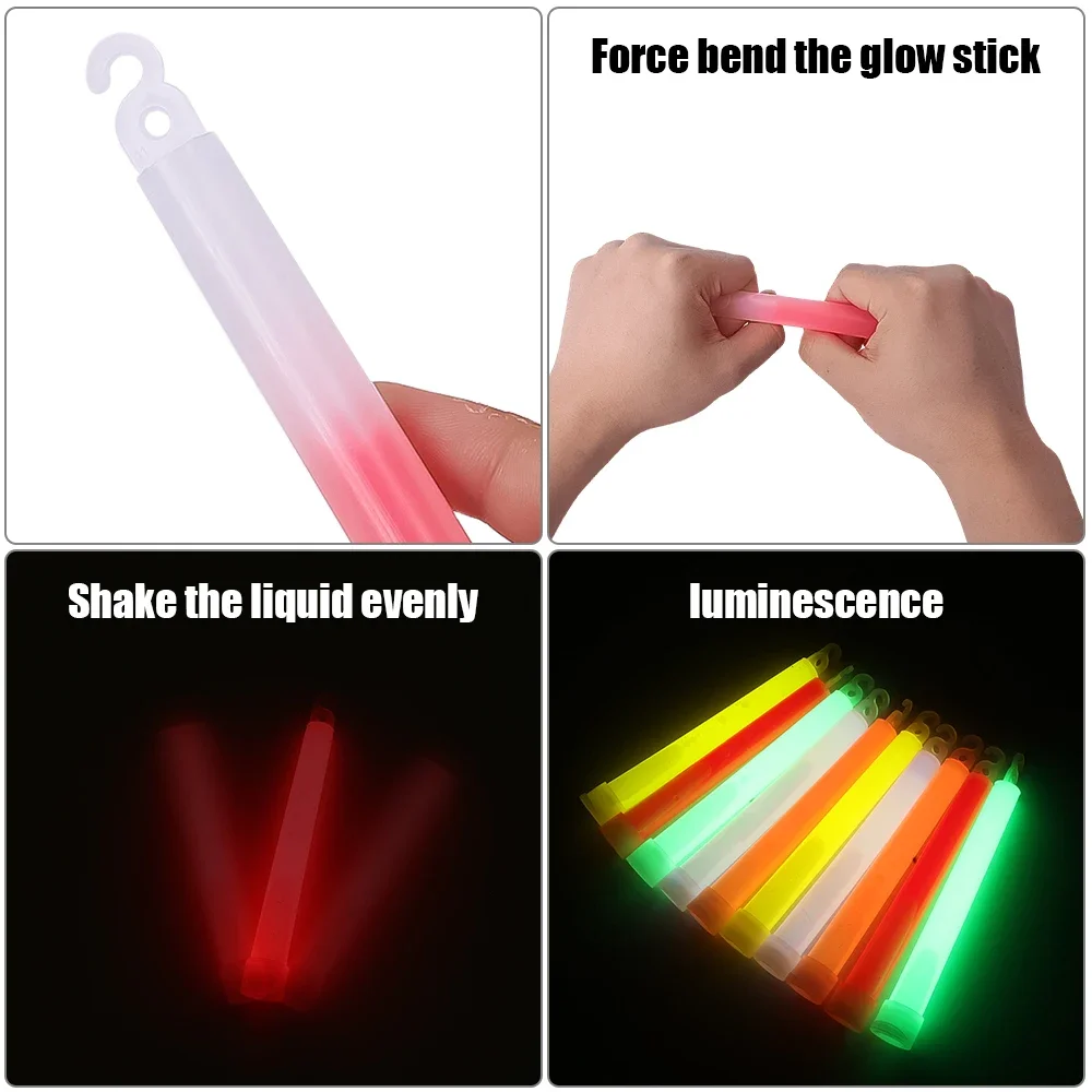 New Hooked Fluorescent Sticks Party Props Outdoor Camping Emergency Lighting Stick Military Glow Lights SOS Gear Survival Tools