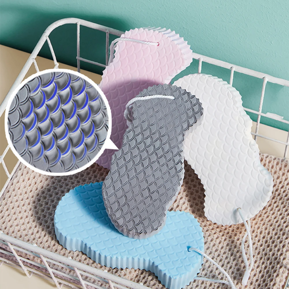 4pcs Soft Sponge Exfoliating Body Scrubber Massage Brush Spo