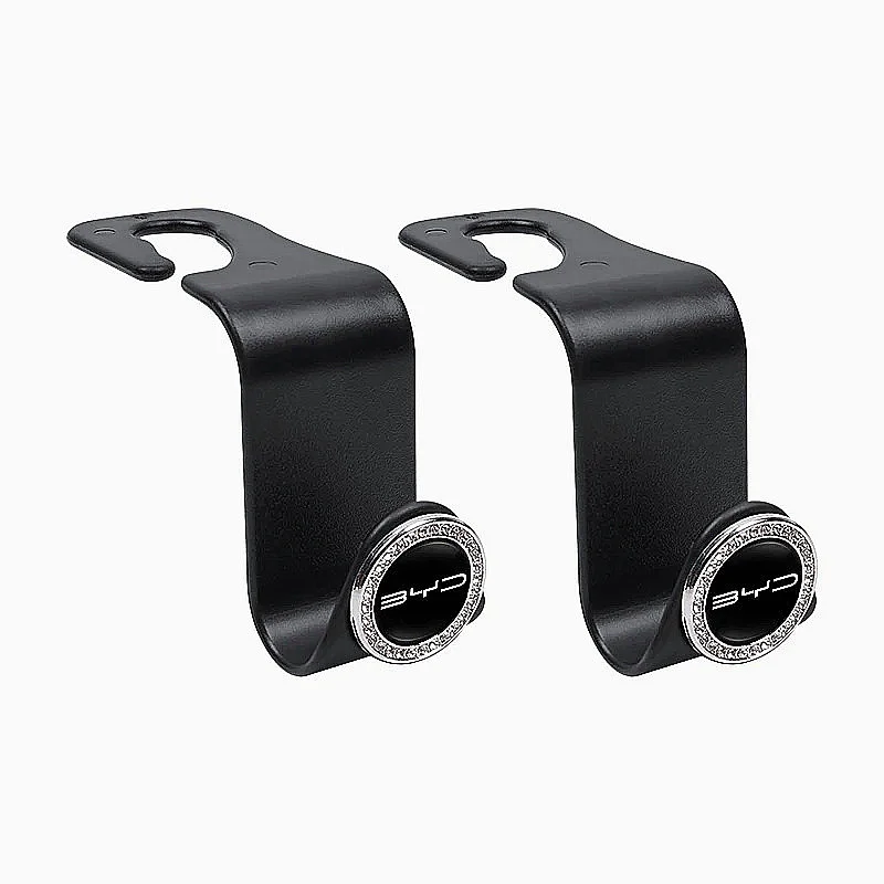 2Pcs Headrest Mounted Portable Seat Back Hooks For BYD Atto 3 Seal Dolphin Han Tang Song Yuan Car Bag Storage Accessory