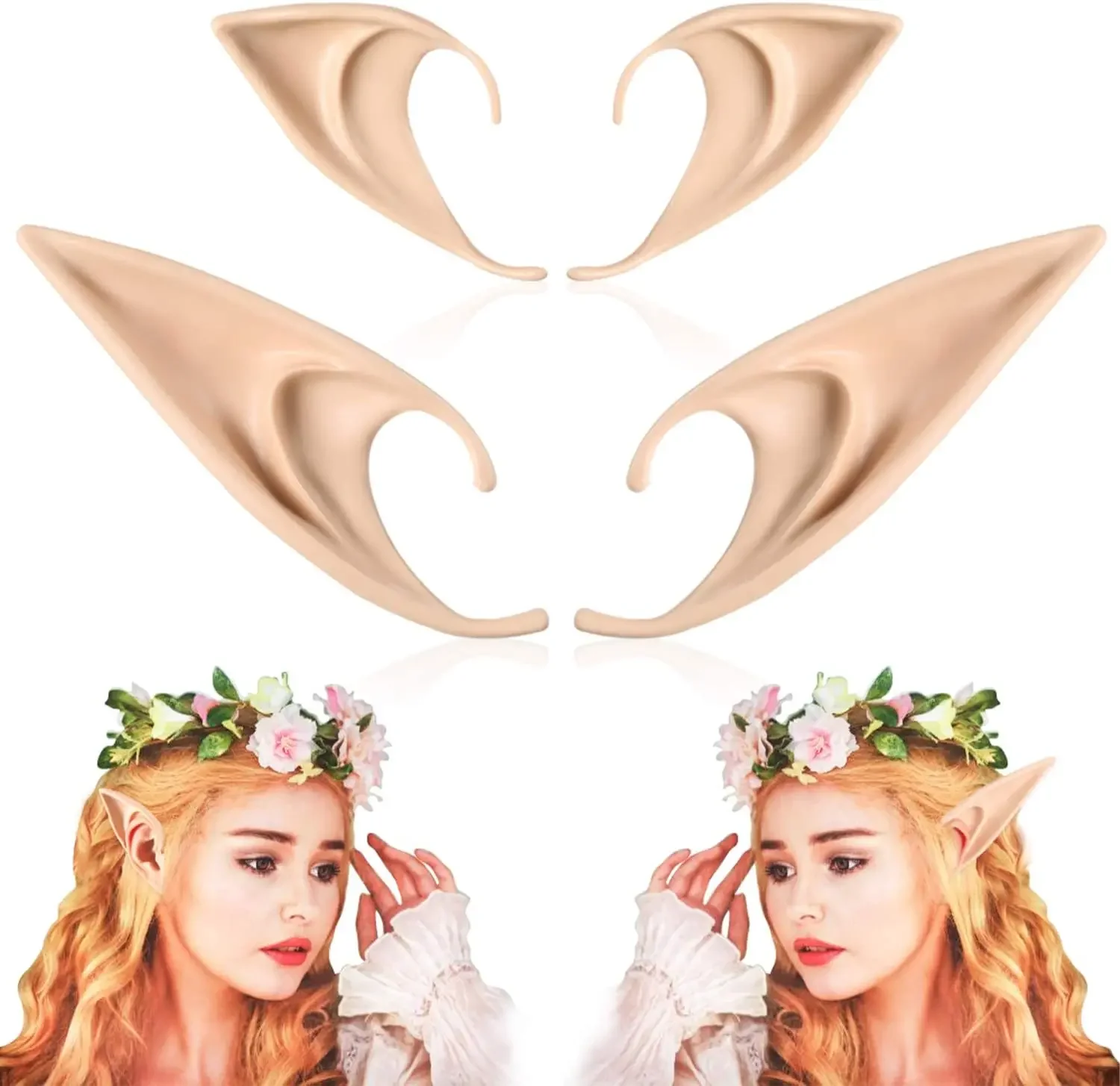 Uszy elfa Cosplay wróżka Pixie miękkie szpiczaste uszy porady Anime Party element ubioru kostium akcesoria do maskarady Halloween Elven wampir