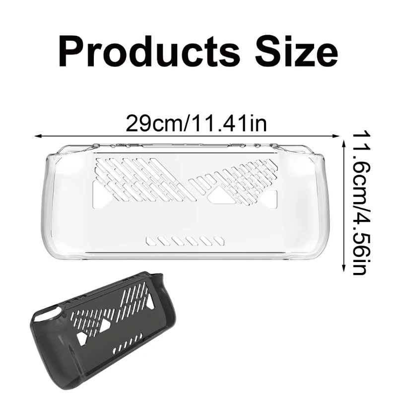 Capa protetora para consoles jogos rog, capa flexível à prova choque com orifício ventilação, caixa macia para gamepad