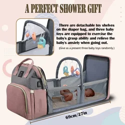 Mommy Bag Lightweight Portable Folding Crib Bed Large-capacity Baby Backpack Female Mommy Outting Mummy Bag  Diaper Bag  for Mom