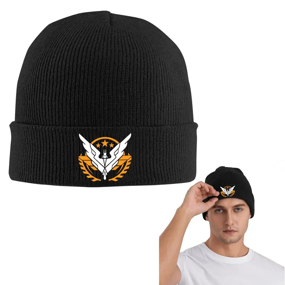 Elite Dangerous Triple Elite Warm Knitted Cap Fashion Bonnet Hat Autumn Winter Outdoor Beanies Hats For Unisex Adult